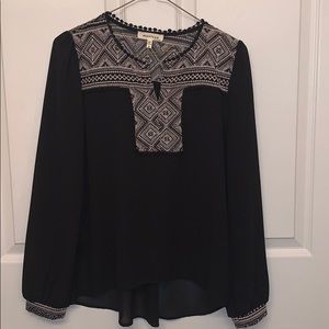 Long sleeve black blouse